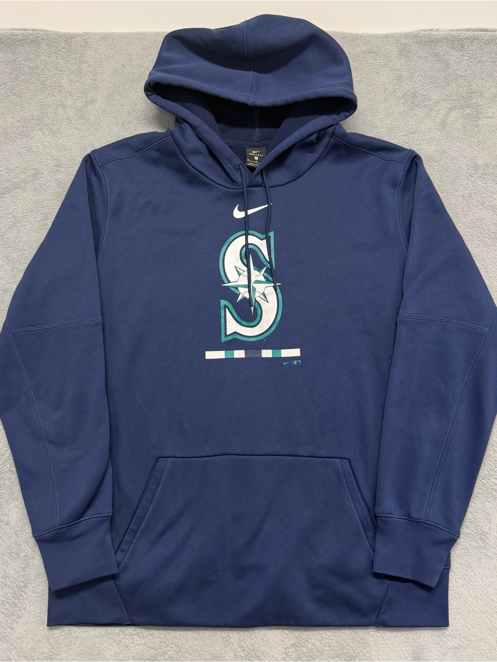 Nike Seattle Mariners Authentic Hoodie Mens XL Dri-Fit Sweatshirt Center Swoosh